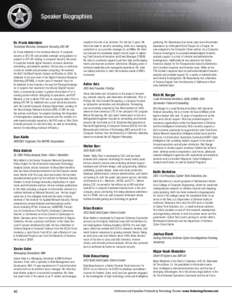 Speaker Biographies  Dr. Frank Adelstein Technical Director, Computer Security, ATC-NY Dr. Frank Adelstein is the technical director of computer security at ATC-NY, and provides oversight and guidance to