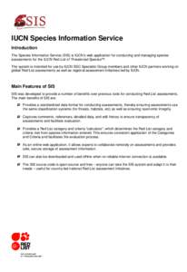 International Union for Conservation of Nature / Silicon Integrated Systems / Sis / Regional Red List / IUCN Red List / Environment / Ecology / Conservation