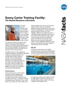 Sonny Carter Training Facility:  The Neutral Buoyancy Laboratory The Neutral Buoyancy Laboratory (NBL)
