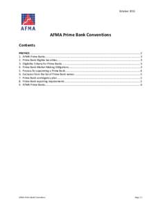 OctoberAFMA Prime Bank Conventions Contents PREFACE ........................................................................................................................................................ 2 1. AFM