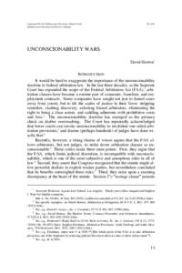 Copyright 2011 by Northwestern University, School of Law Northwestern University Law Review Colloquy Vol[removed]UNCONSCIONABILITY WARS
