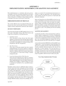 APPENDIX S  APPENDIX S IMPLEMENTATION, MONITORING AND ADAPTIVE MANAGEMENT