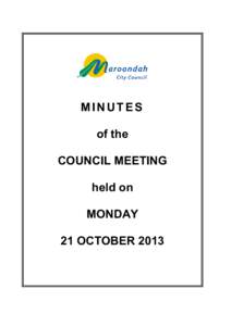 Minutes of Ordinary Council Meeting - 21 October 2013