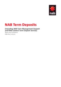 NAB Term Deposits (Including NAB Farm Management Deposit and NAB Connect Term Deposit Service) Terms and Conditions effective