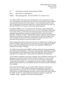 6JSC/EURIG/4/ALA response October 8, 2012 page 1 of 2 To:  Joint Steering Committee for Development of RDA