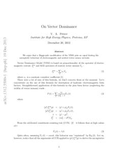 arXiv:1312.5500v1 [hep-ph] 19 Dec[removed]On Vector Dominance