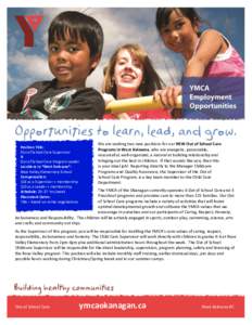 Kelowna / School District 23 Central Okanagan / Day care / Okanagan / Child care / YMCA
