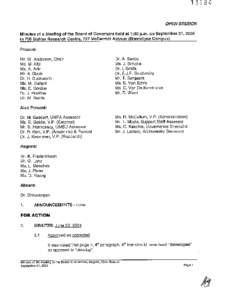 OPEN SESSION Minutes of a Meeting of the Board of Governors held at 1:00 p.m. on September 21,2004 in 700 Buhler Research Centre, 727 McDermot Avenue (Bannatyne Campus) Present:  Mr. W. Anderson, Chair