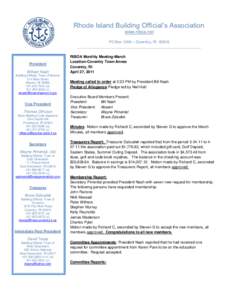 Rhode Island Building Official’s Association www.riboa.net PO Box 1246 – Coventry, RI[removed]___________________________________________________________  President