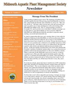 Newsletter Volume 32 Number 3 BOARD OF DIRECTORS Officers JOSH YERBY – President