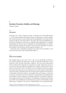 1  1 Emulsion Formation, Stability, and Rheology Tharwat F. Tadros