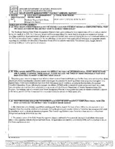 MISSOURI DEPARTMENT OF NATURAL RESOURCES SOLID WASTE MANAGEMENT PROGRAM SOLID WASTE MANAGEMENT DISTRICT ANNUAL REPORT 11. REGION