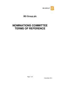 BG Group plc  NOMINATIONS COMMITTEE TERMS OF REFERENCE  Page 1 of 6