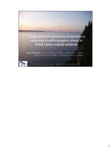 •1  This is a satellite project of GLEI/Great Lakes Environmental Indicators, which is now in its second stage GLEI2. We sampled 5 assemblages across U.S. GL coastal wetlands