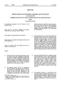 DirectiveEC of the European Parliament and of the Council of 21 October 2009 establishing a framework for the setting of ecodesign requirements for energy-related productsText with EEA relevance