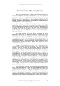 Vienna Convention on Diplomatic Relations - procedural history - English