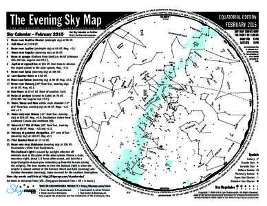 FEBRUARY 2015 SKY MAP SHOWS HOW THE NIGHT SKY LOOKS EARLY FEB 9 PM LATE FEB 8 PM