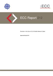 ECC Report 212  Evolution in the Use of E.212 Mobile Network Codes Approved 09 April 2014