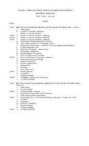 CENTRAL NEBRASKA PUBLIC POWER AND IRRIGATION DISTRICT HOLDREGE, NEBRASKA MAY 5, 2014 – 9:00 AM INDEX PAGE 19,052 MINUTES OF COMMITTEE MEETING OF THE BOARD OF DIRECTORS – [removed]