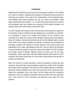 FOREWORD Statistical data that reflect the socio-economic and demographic conditions of the residents of a country are useful for designing and preparation of development plans as well as for