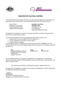 REGISTER OF POLITICAL PARTIES