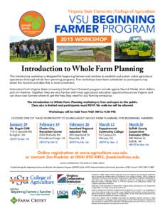 Virginia State University | College of Agriculture  small farm  educational outreach