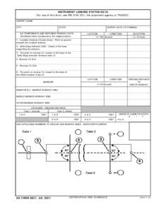 INSTRUMENT LANDING SYSTEM DATA For use of this form, see FM[removed]; the proponent agency is TRADOC. AIRPORT NAME CITY  STATE