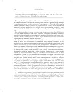 228  comptes rendus Véronique Dasen, Marie-Claire Gérard-Zai éds., Art de manger, art de vivre. Nourriture et société de l’Antiquité à nos jours, Gollion, Infolio, 2012, 335 pages.