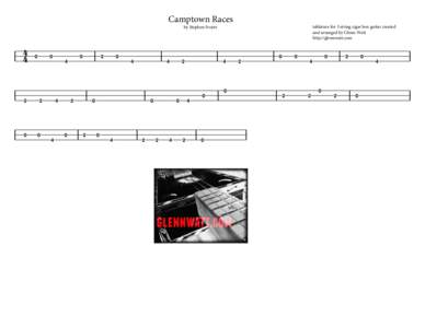 Camptown Races  tablature for 3 string cigar box guitar created and arranged by Glenn Watt http://glennwatt.com