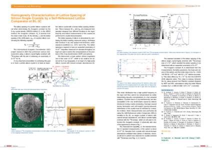 7 Instrumentation and Methodology  PF Activity Report 2011 #29 Homogeneity Characterization of Lattice Spacing of Silicon Single Crystals by a Self-Referenced Lattice