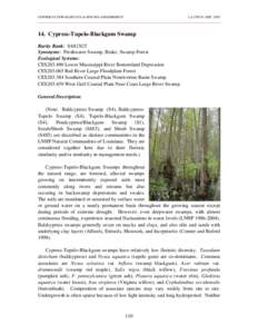 CONSERVATION HABITATS & SPECIES ASSESSMENTS  LA CWCS--DEC[removed]Cypress-Tupelo-Blackgum Swamp Rarity Rank: S4/G3G5