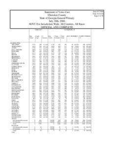 Date:[removed]Time:16:44:58 Page:1 of 56 Statement of Votes Cast Cherokee County