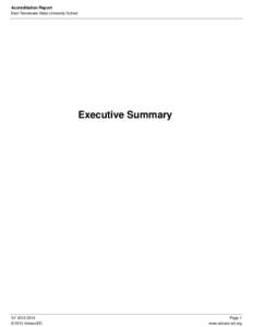 Accreditation Report East Tennessee State University School Executive Summary  SY[removed]