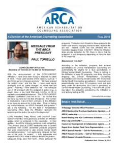 ARCA Newsletter - Fall 2013 Issue