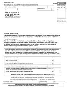 boe-501-cs Tax Return of Cigarette Sales on Common Carriers