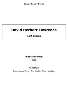 Classic Poetry Series  David Herbert Lawrence[removed]poems -  Publication Date: