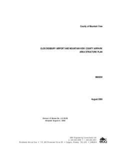 County of Mountain View  OLDS DIDSBURY AIRPORT AND MOUNTAIN VIEW COUNTY AIRPARK AREA STRUCTURE PLAN[removed]