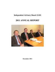 Independent Advisory Board (IAB[removed]ANNUAL REPORT December 2011