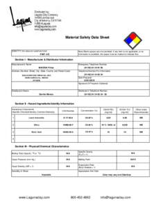 Material Safety Data Sheet  IDENTITY (As Used on Label and List) Note: Blank spaces are not permitted. If any item is not applicable, or no information is available, the space must be marked to indicate that.