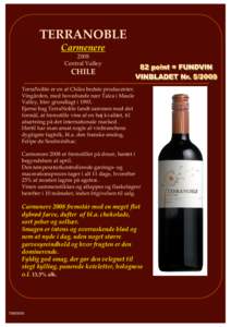 TERRANOBLE Carmenere 2008 Central Valley  CHILE