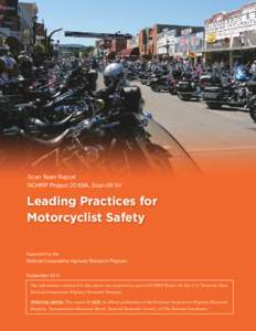 Scan Team Report NCHRP Project 20 68A, Scan[removed]Leading Practices for Motorcyclist Safety Supported by the