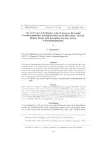 Geography of South America / Crabs / Amazon Basin / Potamoidea / Trichodactylidae / Fredius / Brasiliothelphusa / Xingu River / Xingu peoples / Phyla / Protostome / Pseudothelphusidae