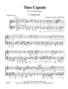 Time Capsule for two French horns I. Daybreak  Transposed Score