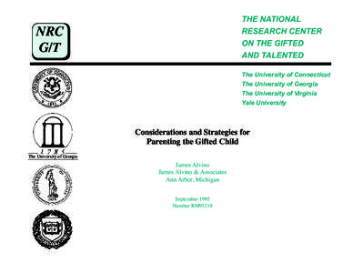 THE NATIONAL RESEARCH CENTER ON THE GIFTED AND TALENTED  NRC