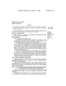 PUBLIC LAW 104–113—MAR. 7, [removed]STAT. 775 Public Law 104–113 104th Congress