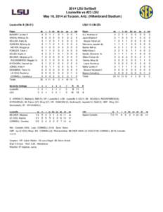 2014 LSU Softball Louisville vs #23 LSU May 16, 2014 at Tucson, Ariz. (Hillenbrand Stadium) Louisville[removed]LSU[removed])