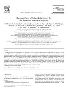 Radioactivity / Geochronology / Dating methods / Radiobiology / Kebara Cave / HaYonim Cave / Thermoluminescence dating / Ionizing radiation / Phosphate minerals / Chemistry / Physics / Nuclear physics