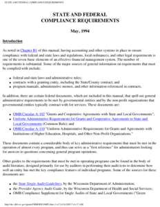 Economy of the United States / Public finance / Economic policy / Compliance requirements / Audit / OMB A-133 Compliance Supplement / Administration of federal assistance in the United States / Single Audit / United States Office of Management and Budget / Accountancy