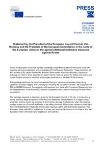 European Council  PRESS EN STATEMENT EUCO[removed]