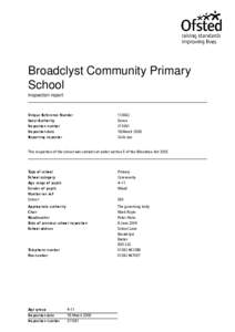 Broadclyst Community Primary School Inspection report